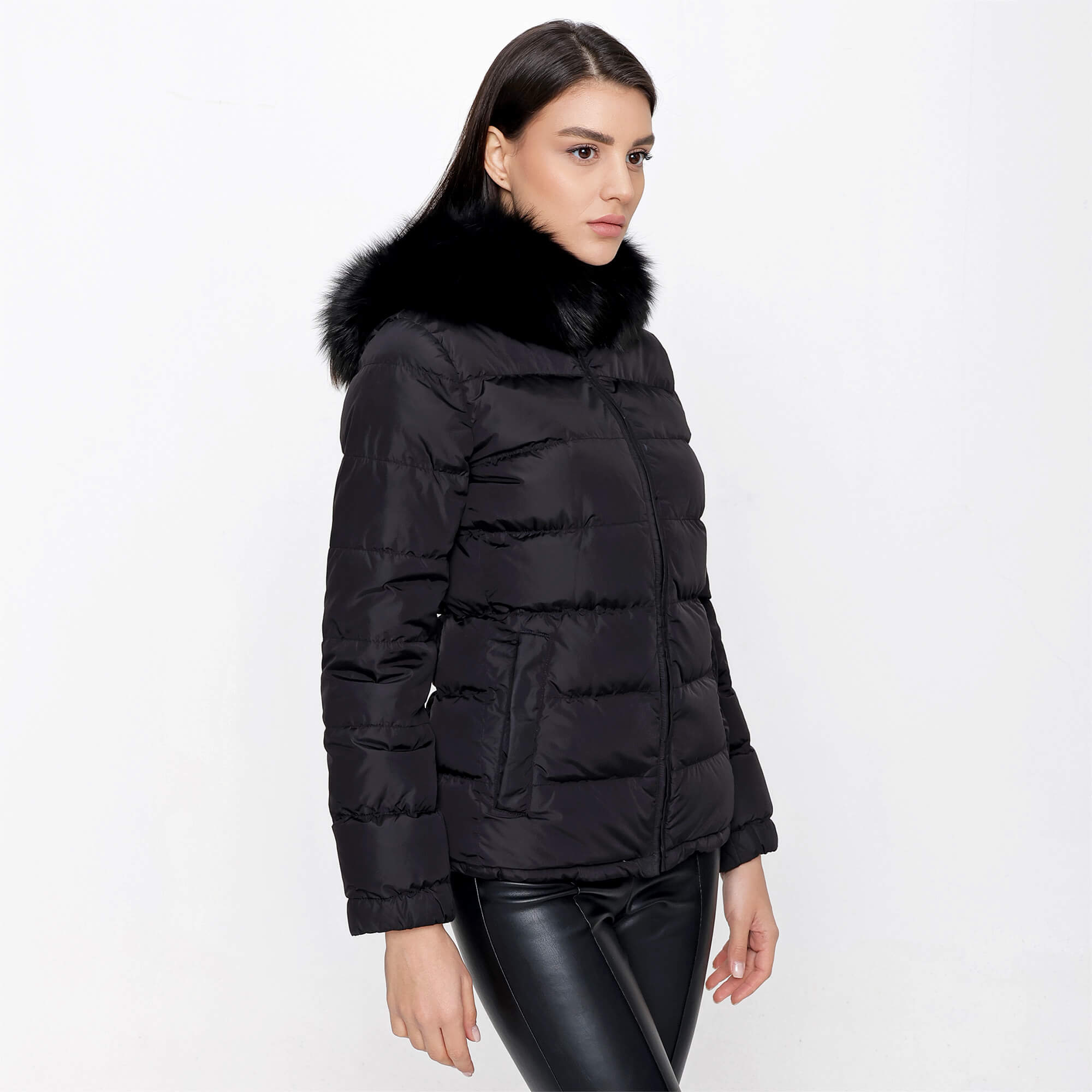 Prada - Black Fur Detail Puffer Jacket